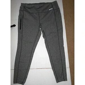 Eddie Bauer Fleece Lined Pants Women's 2X Gray Leggings Pull On Ankle Stretch